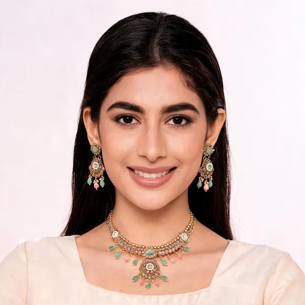 Multicolor_Gold-Plated_Temple_Necklace_Sets_For_Women
