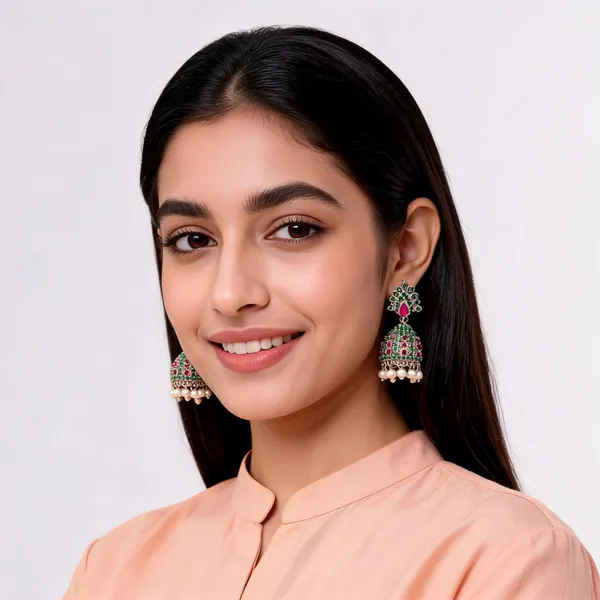 Multicolor_AD_Jhumka_For_Women