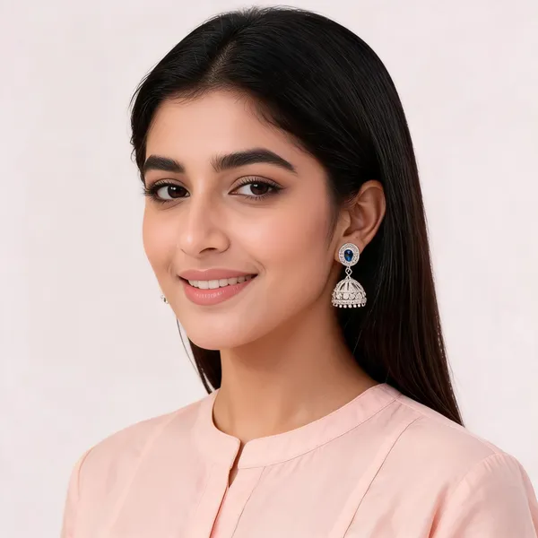 Sapphire_Blue_AD_Jhumka_For_Women