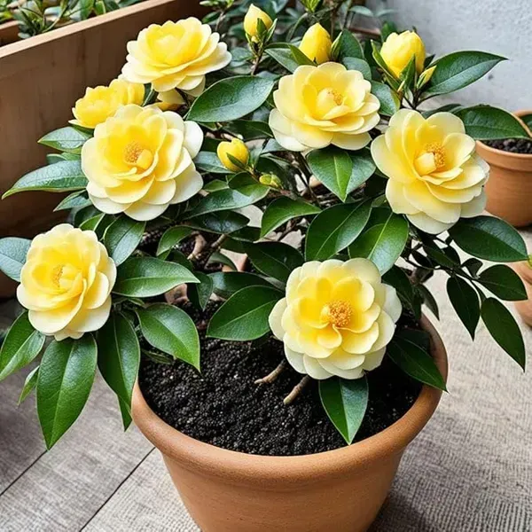 Camellia_Flower_Plant_Yellow