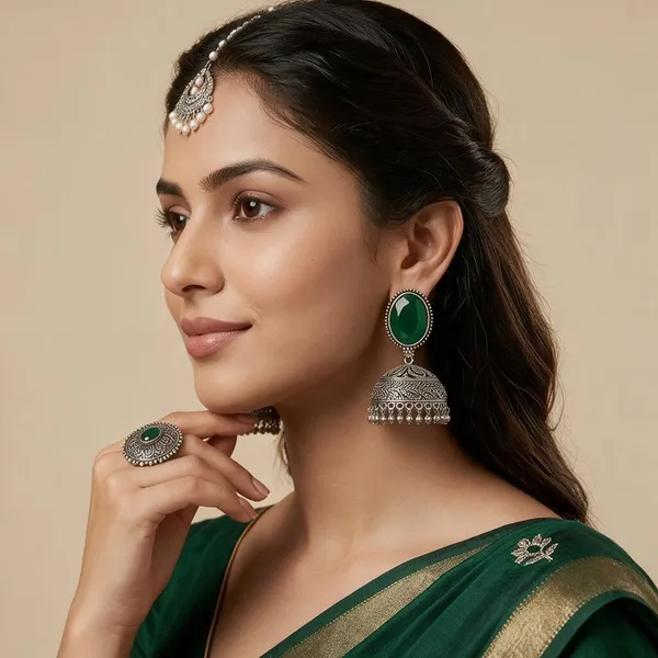 Green_Stone_Black_Brass_Jhumka_Earrings_For_Women
