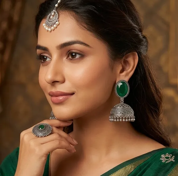 Green_Stone_Black_Brass_Jhumka_Earrings_For_Women