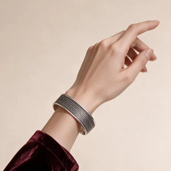 Black_Polish_Brass_Adjustable_Open_Cuff_Bangle_For_Women_-_Pack_of_2