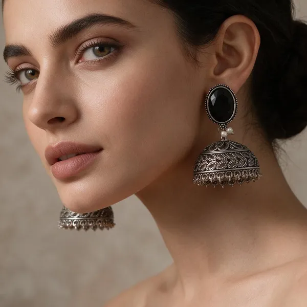 Black_Stone_Black_Polish_Brass_Jhumka_Earrings_For_Women