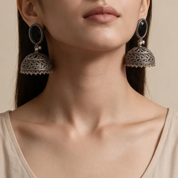 Black_Stone_Black_Polish_Brass_Jhumka_Earrings_For_Women