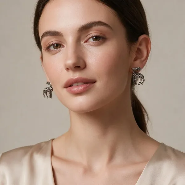 Black_Polish_Brass_Deer_Design_Stud_Earrings_For_Women_-_Pack_of_2