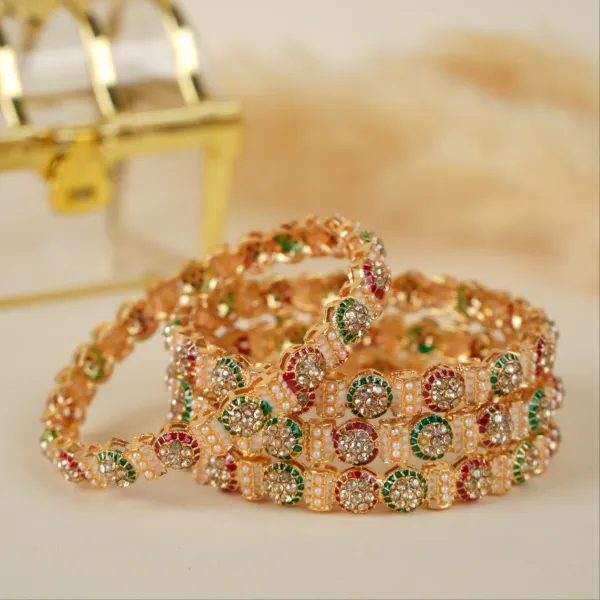Gold_Brass_Alloy_Pearl_Meenakari_Stone_Bangles_For_Women_Set_Of_4