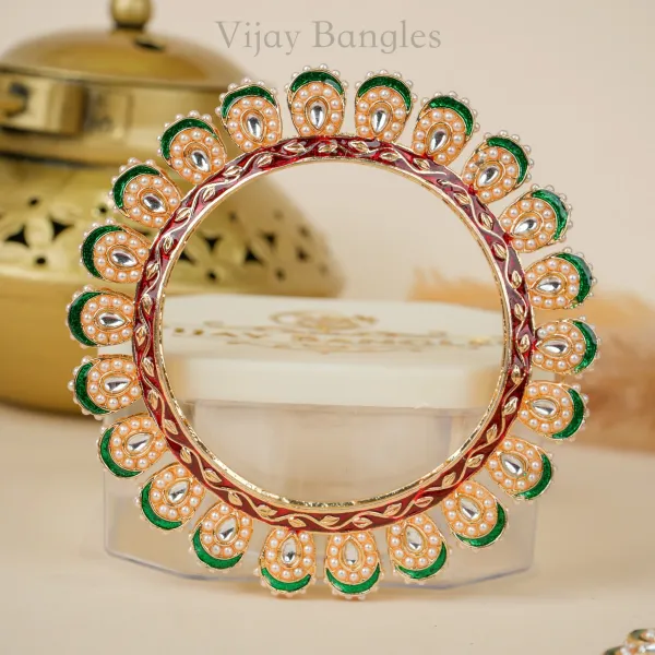 Multicolor_Copper_Peacock_Kundan_Pearl_Meenakari_Rajwadi_Bangles_For_Women_Set_Of_2