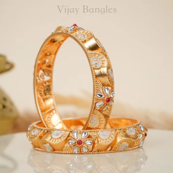 Gold_Copper_Pastel_Meenakari_Floral_Stone_Bangles_For_Women_Set_Of_2