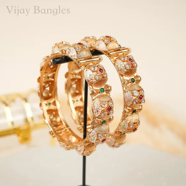 Gold_Copper_Enamel_Kundan_Kada_Bangles_For_Women_Set_Of_2