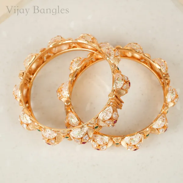 Gold_Copper_Enamel_Kundan_Kada_Bangles_For_Women_Set_Of_2