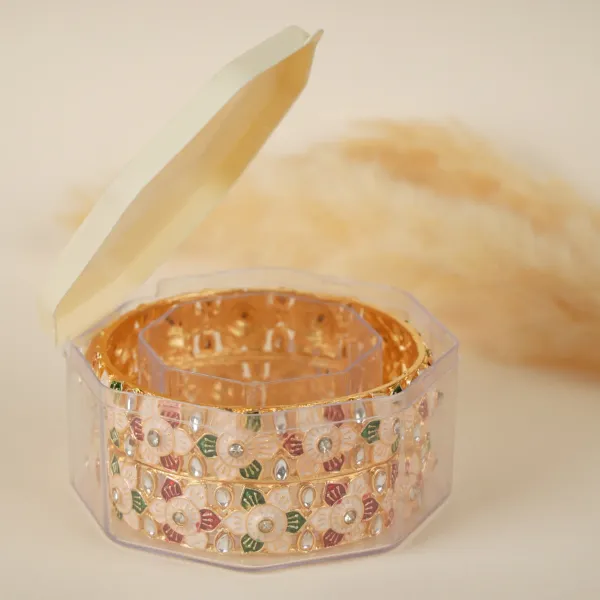 Gold_Brass_Alloy_Floral_Meenakari_Enamel_Bangles_For_Women_Set_Of_2