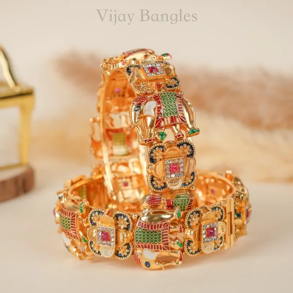 Gold_Copper_Elephant_Meenakari_Handcrafted_Bangles_For_Women_Set_Of_2