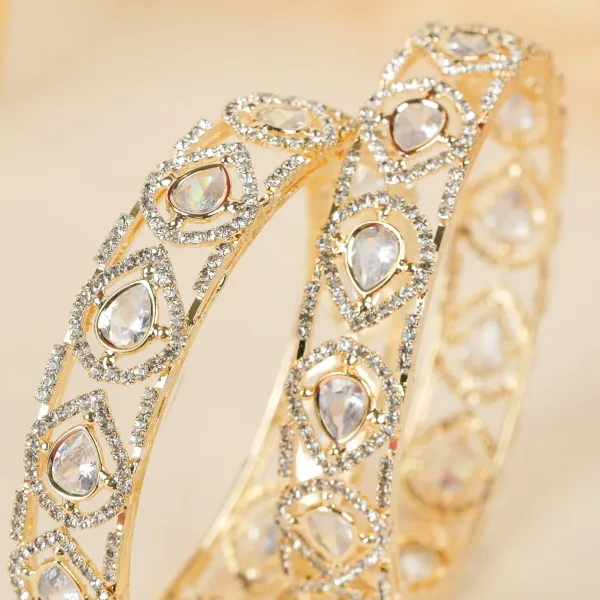 Gold_And_White_Brass_Alloy_Pear_American_Diamond_Openwork_Bangles_For_Women_Set_Of_2