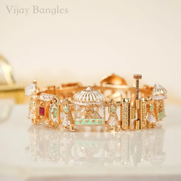 Gold_Copper_Jharokha_Palace_Enamel_Rajwadi_Bangles_For_Women_Set_Of_2