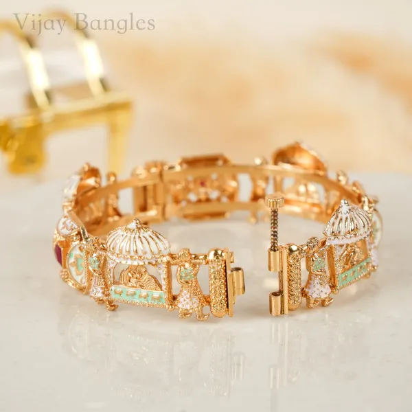 Gold_Copper_Jharokha_Palace_Enamel_Rajwadi_Bangles_For_Women_Set_Of_2