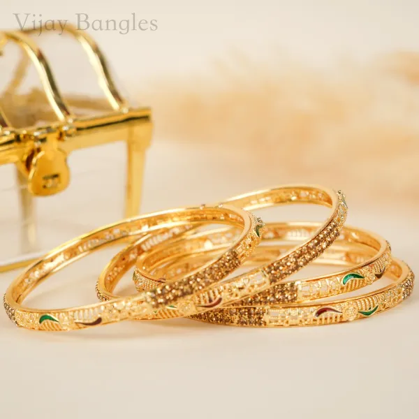 Gold_Brass_Alloy_Meenakari_Stone_Daily_Wear_Bangles_For_Women_Set_Of_4