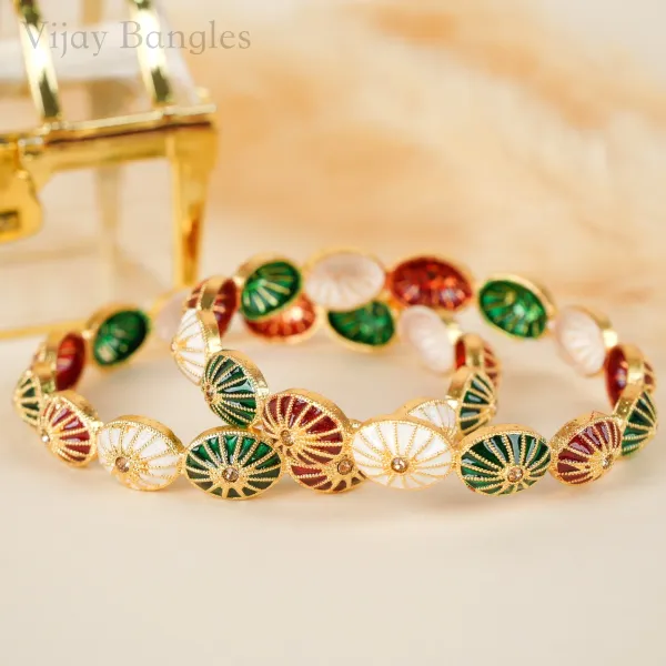 Multicolor_Brass_Alloy_Triveni_Meenakari_Enamel_Bangles_For_Women_Set_Of_2