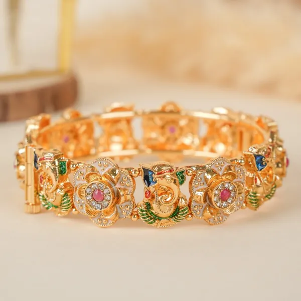 Gold_Copper_Ganesha_Meenakari_Stone_Festive_Bangles_For_Women_Set_Of_2