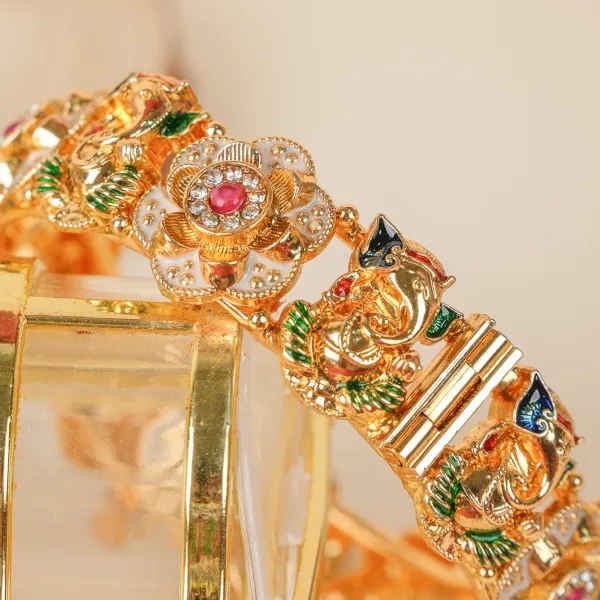 Gold_Copper_Ganesha_Meenakari_Stone_Festive_Bangles_For_Women_Set_Of_2