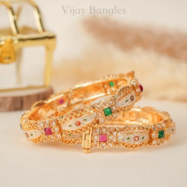 Gold_Copper_Kundan_Meenakari_Festive_Bangles_For_Women_Set_Of_2