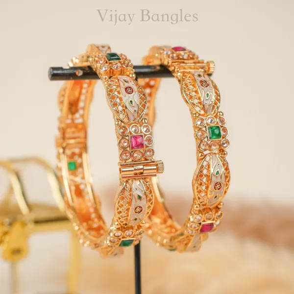 Gold_Copper_Kundan_Meenakari_Festive_Bangles_For_Women_Set_Of_2