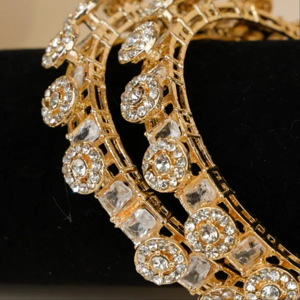 Gold_And_White_Brass_Alloy_Halo_Baguette_American_Diamond_Bangles_For_Women_Set_Of_2