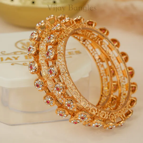 Gold_Brass_Alloy_Cz_Floral_Openwork_Bangles_For_Women_Set_Of_2