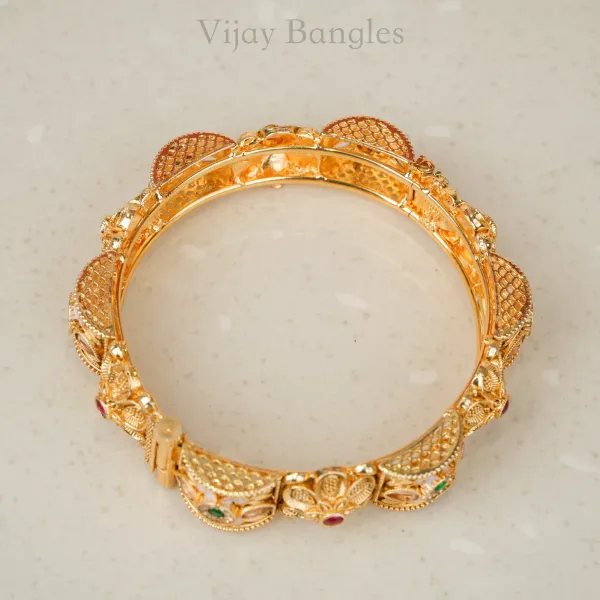 Gold_Copper_Floral_White_Meenakari_Stone_Bangles_For_Women_Set_Of_2