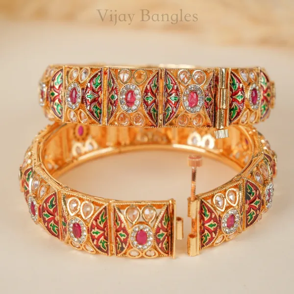 Gold_Copper_Rajputana_Kundan_Meenakari_Bangles_For_Women_Set_Of_2