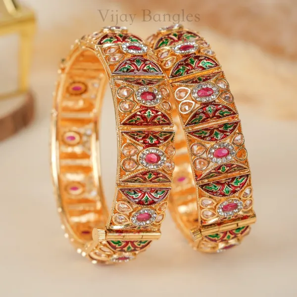 Gold_Copper_Rajputana_Kundan_Meenakari_Bangles_For_Women_Set_Of_2