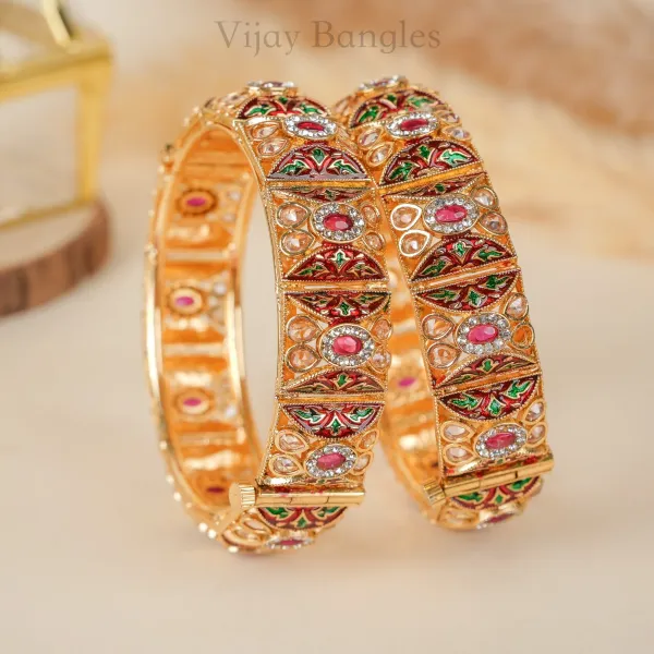 Gold_Copper_Rajputana_Kundan_Meenakari_Bangles_For_Women_Set_Of_2