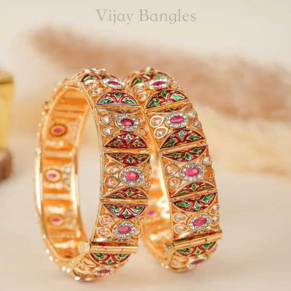 Gold_Copper_Rajputana_Kundan_Meenakari_Bangles_For_Women_Set_Of_2