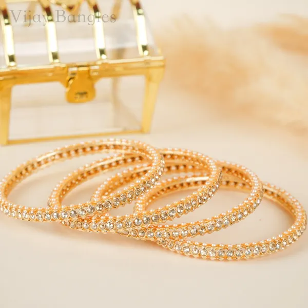 Gold_And_White_Brass_Alloy_Pearl_Bead_American_Diamond_Bangles_For_Women_Set_Of_4