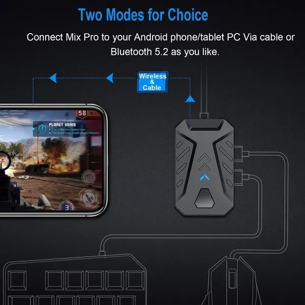 BCG_Bluetooth_Gaming_Keyboard_Mouse_Convertor_For_Smartphone_4_in_1_Combo_Wireless_Handheld_Gaming_Keyboard_Compatible_with_Desktop,_iPad,_Laptop_(Black)
