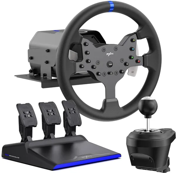 Playtastic_PXN_V99_Force_Feedback_Racing_Wheel_With_Clutch_Pedal_&_Gear_Shifter__Motion_Controller_(Black,_For_PS2,_PC,_PS3,_PS4,_Xbox)