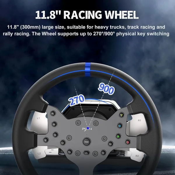 Playtastic_PXN_V99_Force_Feedback_Racing_Wheel_With_Clutch_Pedal_&_Gear_Shifter__Motion_Controller_(Black,_For_PS2,_PC,_PS3,_PS4,_Xbox)