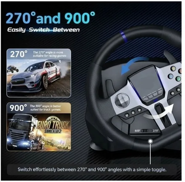Playtastic_V9_Gen2_Universal_Game_Steering_Wheel_with_Shift_Pedals_&_6+R_Gear_Lever__Motion_Controller_(Black,_For_PS2,_PC,_PS3,_PS4,_Xbox)