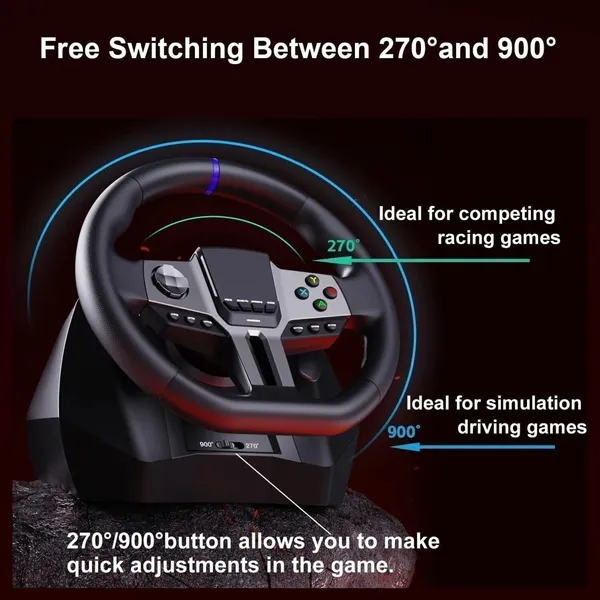 Playtastic_V9_Gen2_Universal_Game_Steering_Wheel_with_Shift_Pedals_&_6+R_Gear_Lever__Motion_Controller_(Black,_For_PS2,_PC,_PS3,_PS4,_Xbox)