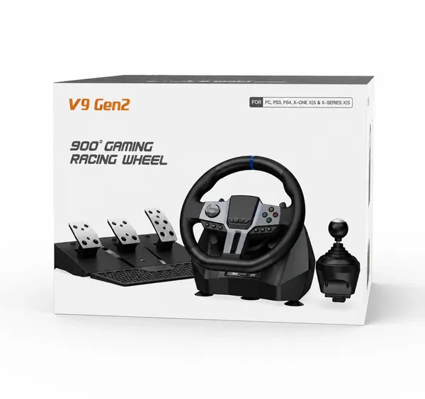 Playtastic_V9_Gen2_Universal_Game_Steering_Wheel_with_Shift_Pedals_&_6+R_Gear_Lever__Motion_Controller_(Black,_For_PS2,_PC,_PS3,_PS4,_Xbox)
