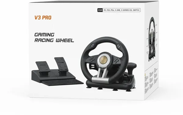 Playtastic_V3_Pro_Racing_Steering_Wheel_with_Dual_Motors_Vibration_Feedback,_Break_Pedals__Motion_Controller_(Black,_For_PS2,_PC,_PS3,_PS4,_Xbox)