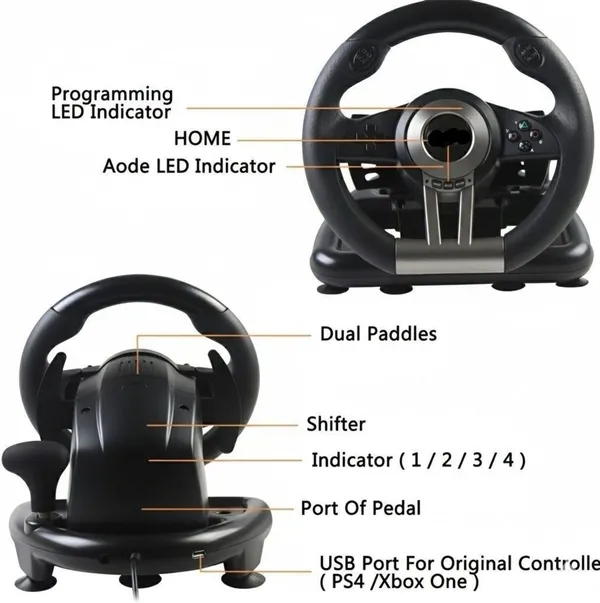 Playtastic_V3_Pro_Racing_Steering_Wheel_with_Dual_Motors_Vibration_Feedback,_Break_Pedals__Motion_Controller_(Black,_For_PS2,_PC,_PS3,_PS4,_Xbox)