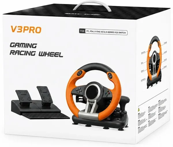 Playtastic_V3_Pro_Racing_Steering_Wheel_with_Dual_Motors_Vibration_Feedback,_Break_Pedals__Motion_Controller_(Orange,_For_PS2,_PC,_PS3,_PS4,_Xbox)
