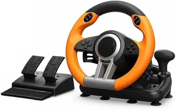 Playtastic_V3_Pro_Racing_Steering_Wheel_with_Dual_Motors_Vibration_Feedback,_Break_Pedals__Motion_Controller_(Orange,_For_PS2,_PC,_PS3,_PS4,_Xbox)