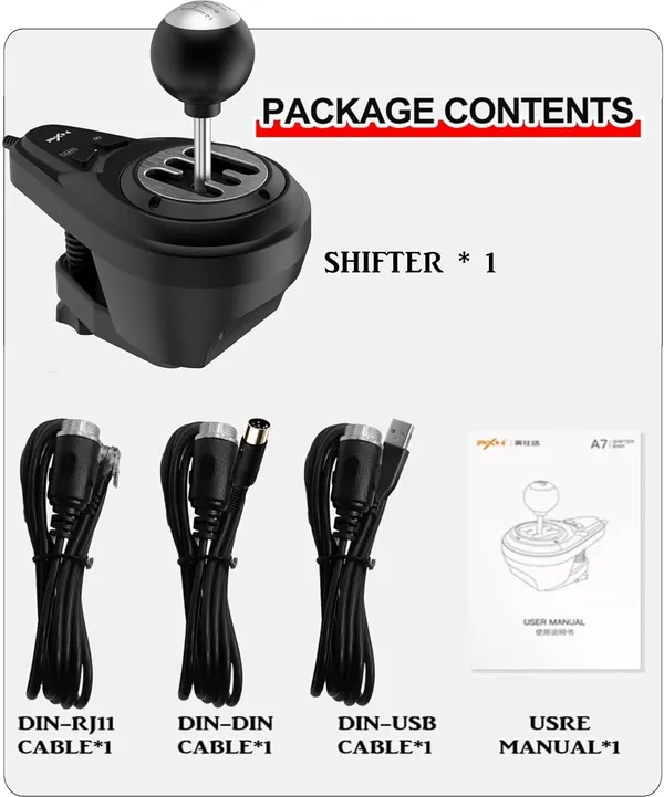 Playtastic_PXN_A7_Gear_Shifter_for_Gaming_Steering_Wheel_-_H_Shifter_with_6-Speed,_3_Cables__Motion_Controller_(Black,_For_PS2,_PC,_PS3,_PS4,_Xbox)