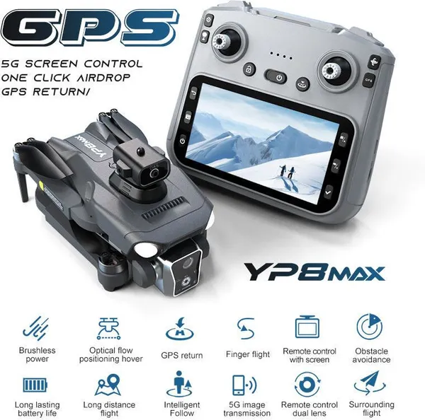 Playtastic_YP8_Max_Drone_with_Camera_Brushless_4.5-inch_Screen_GPS_Return_Drone_()