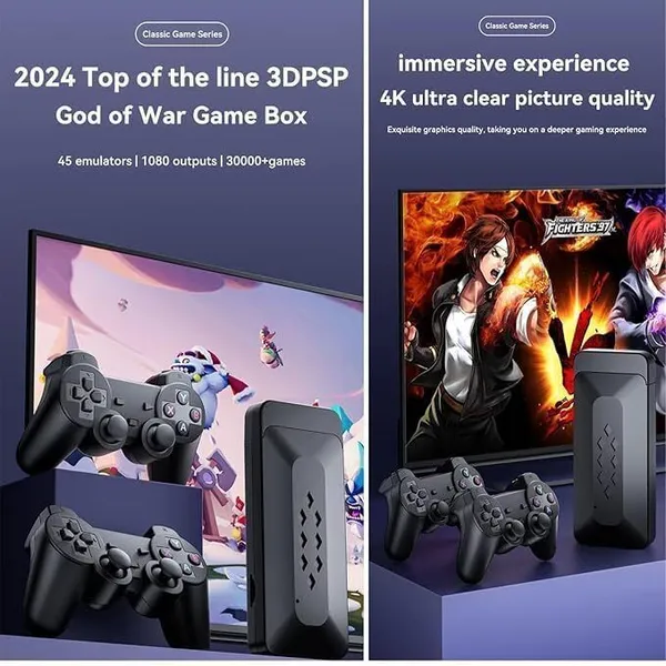 Playtastic_M33_2.4G_Wireless_Game_Stick_with_4K_3D_TV_Output,_45_Emulators_64_GB_with_30,000+_Games,_360°_Universal_Rocker,_2_Gamepads_(Black)
