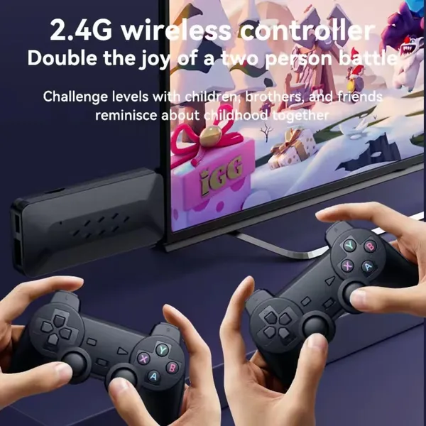 Playtastic_M33_2.4G_Wireless_Game_Stick_with_4K_3D_TV_Output,_45_Emulators_64_GB_with_30,000+_Games,_360°_Universal_Rocker,_2_Gamepads_(Black)