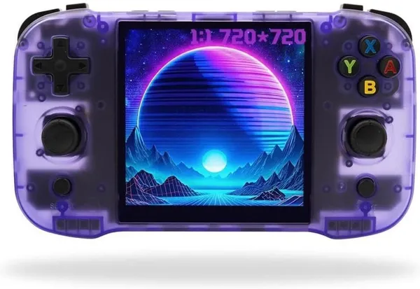 Playtastic_R46s_Retro_Handheld_Game_Console_64_GB_with_Linux_System_4.0_Inch_IPS_Screen,_RK3566_Portable_(Transparent_Purple)
