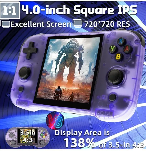 Playtastic_R46s_Retro_Handheld_Game_Console_64_GB_with_Linux_System_4.0_Inch_IPS_Screen,_RK3566_Portable_(Transparent_Purple)